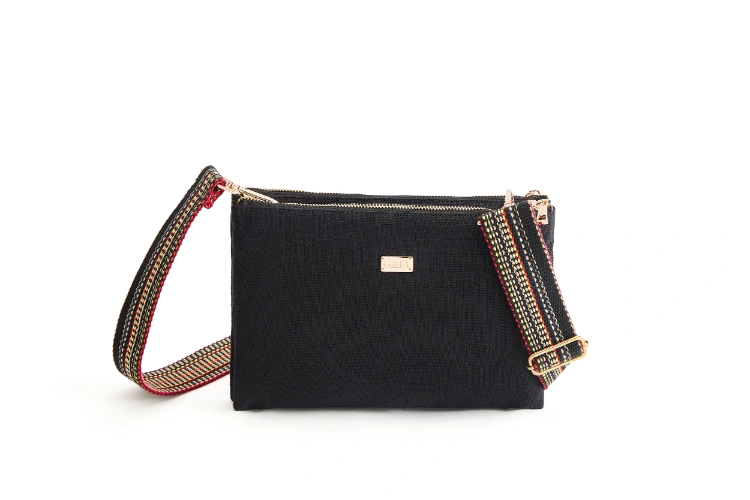 Hemp Sleek Sling Bag Black