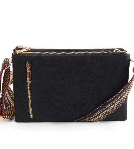 Hemp Sleek Sling Bag Black