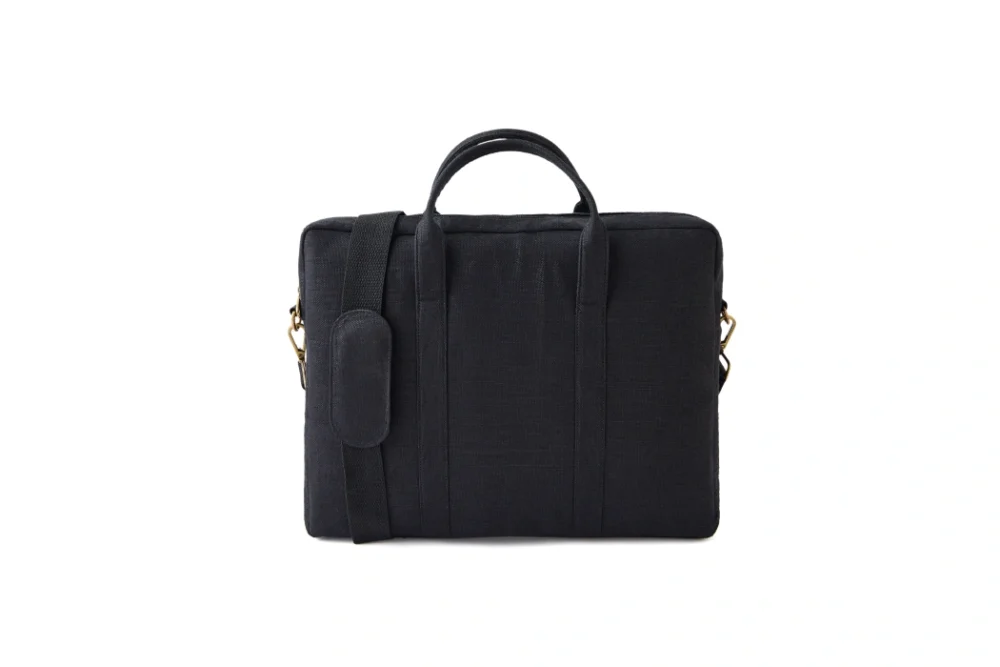 Hemp Solid Laptop Bag black