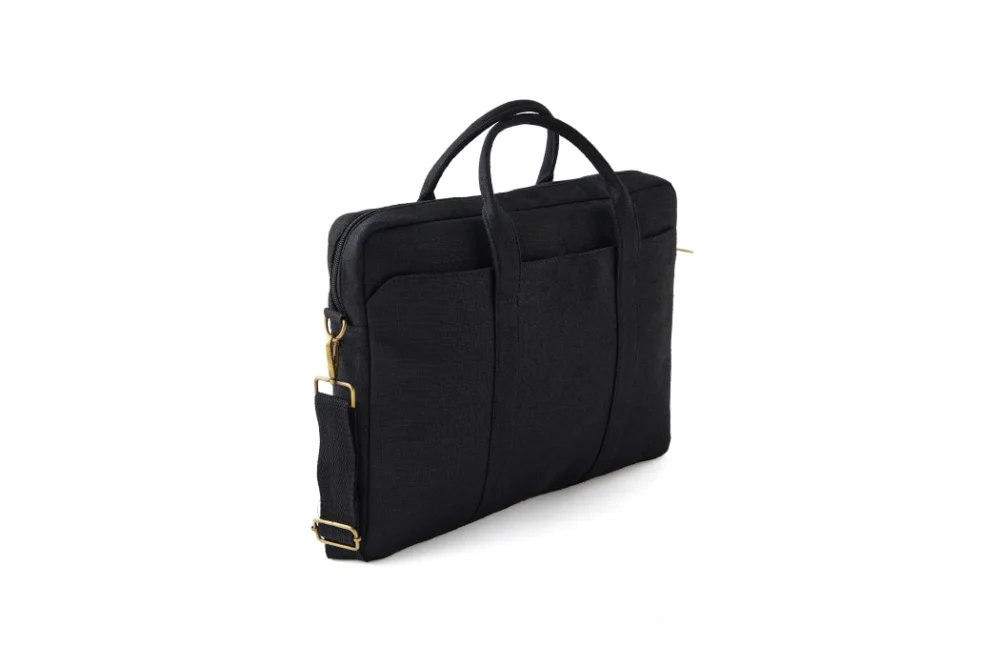 Hemp Solid Laptop Bag black