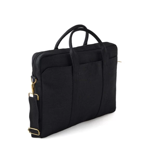 Hemp Solid Laptop Bag black