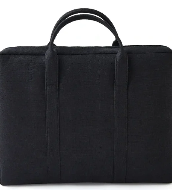 Hemp Solid Laptop Bag black