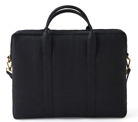 Hemp Solid Laptop Bag black