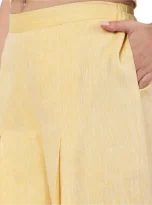 Hemp Yellow Pallazo And Shirt Co-Ord Set_7
