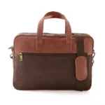 Hemp and PU Laptop Bag Brown