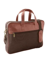 Hemp and PU Laptop Bag Brown_2