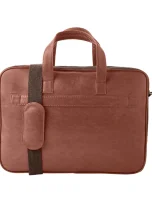 Hemp and PU Laptop Bag Brown_5